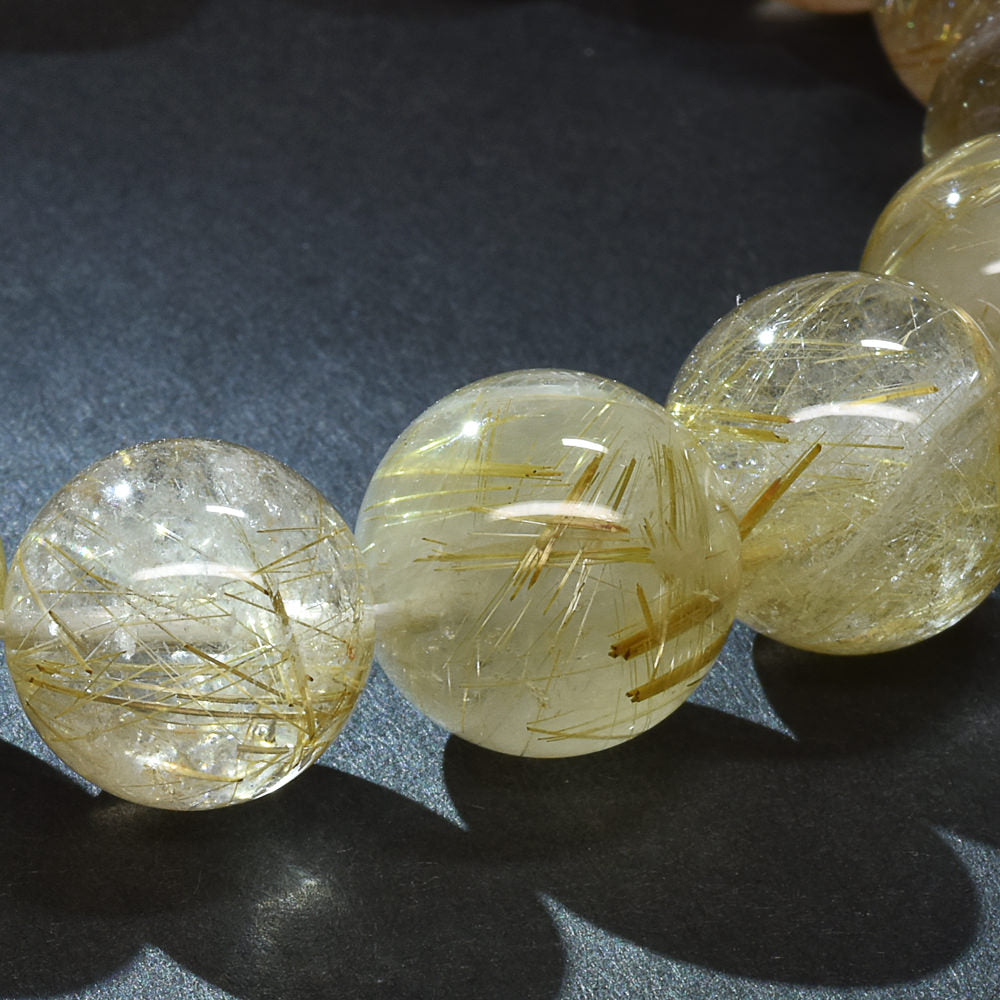 ゴールドルチルクォーツ ブレスレット 13.5mm #RM033