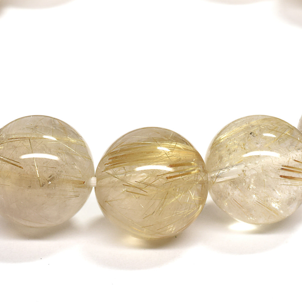 ゴールドルチルクォーツ ブレスレット 13.5mm #RM034