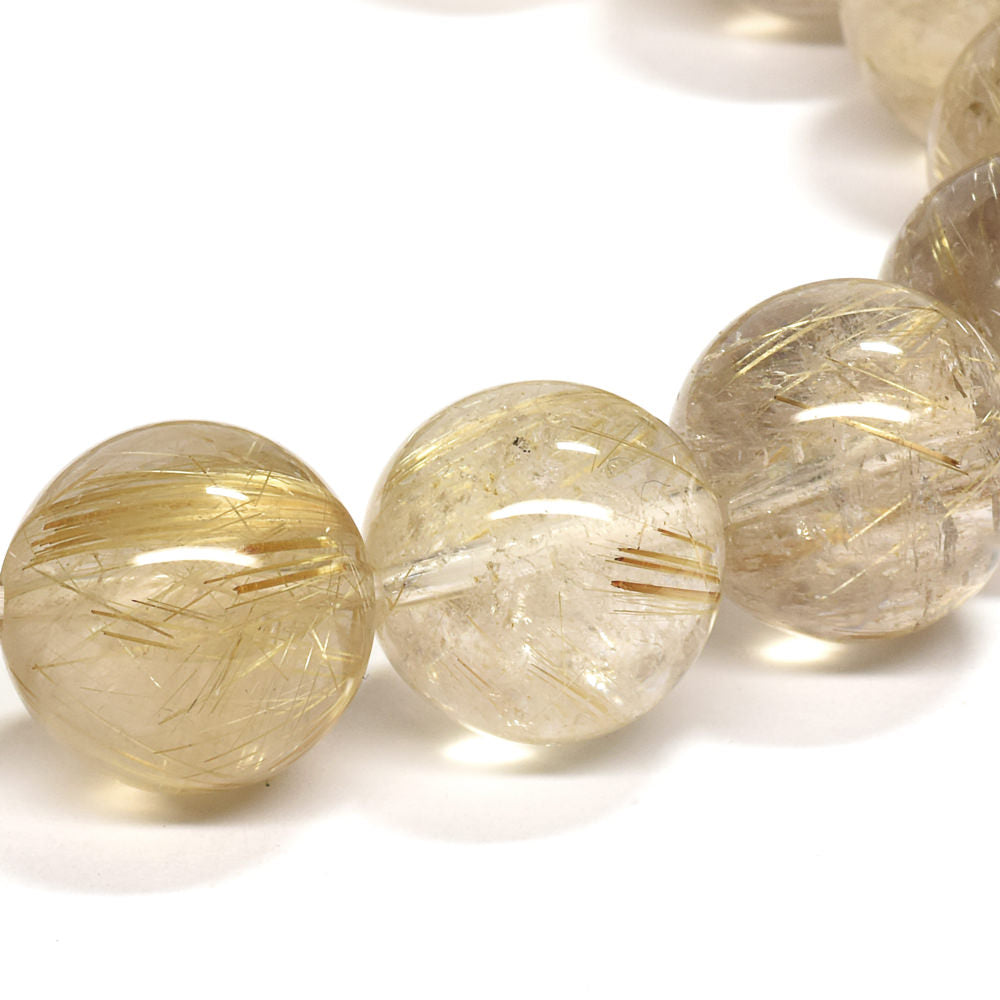 ゴールドルチルクォーツ ブレスレット 13.5mm #RM034