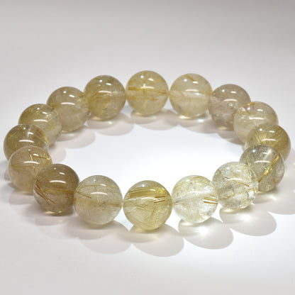 ゴールドルチルクォーツ ブレスレット 13.5mm #RM034