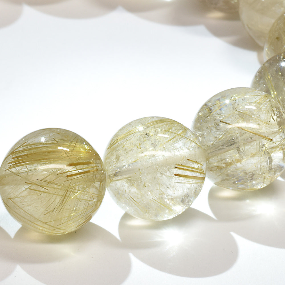 ゴールドルチルクォーツ ブレスレット 13.5mm #RM034