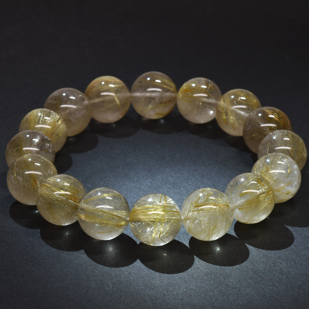 ゴールドルチルクォーツ ブレスレット 13-13.5mm #RM036
