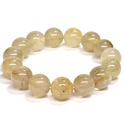 ゴールドルチルクォーツ ブレスレット 14.5mm #RM038
