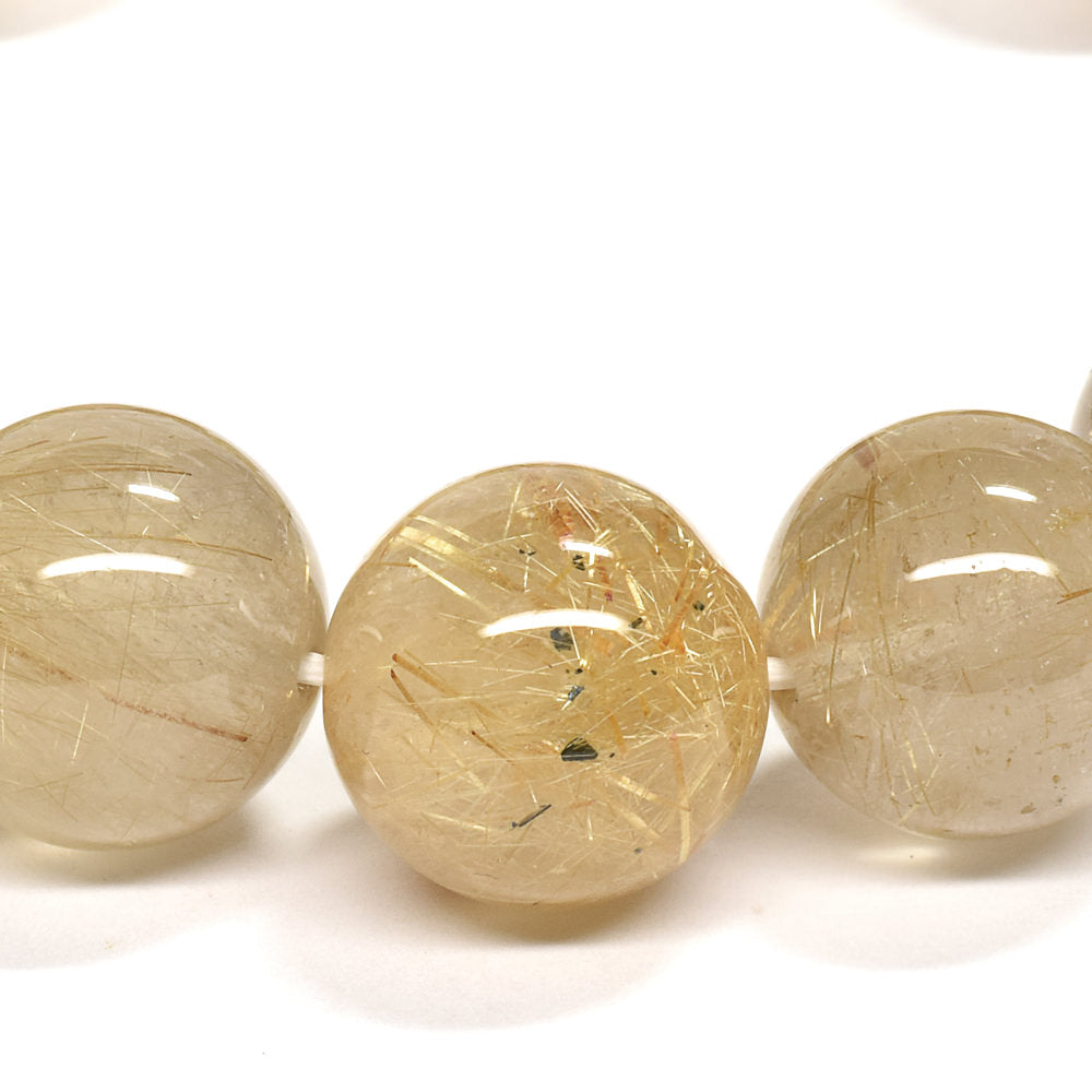 ゴールドルチルクォーツ ブレスレット 14.5mm #RM038