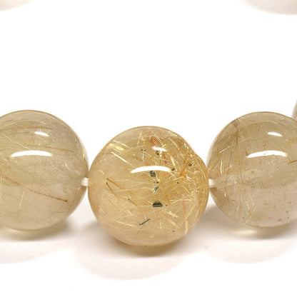 ゴールドルチルクォーツ ブレスレット 14.5mm #RM038