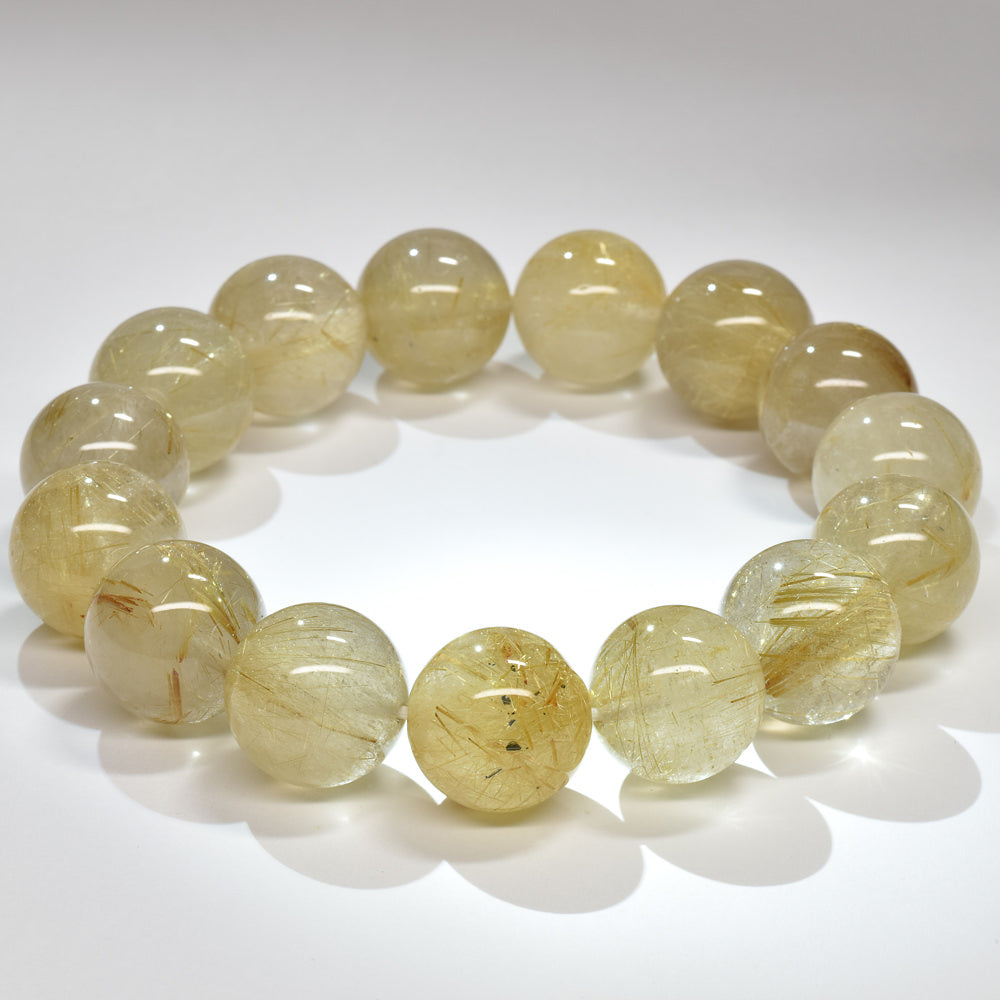 ゴールドルチルクォーツ ブレスレット 14.5mm #RM038