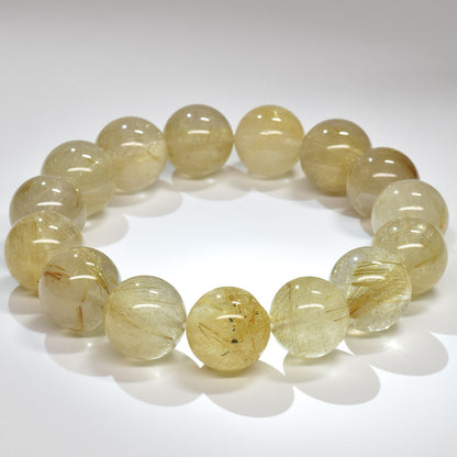 ゴールドルチルクォーツ ブレスレット 14.5mm #RM038