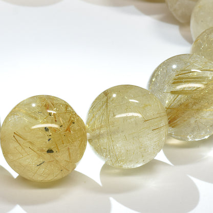 ゴールドルチルクォーツ ブレスレット 14.5mm #RM038