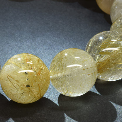 ゴールドルチルクォーツ ブレスレット 14.5mm #RM038