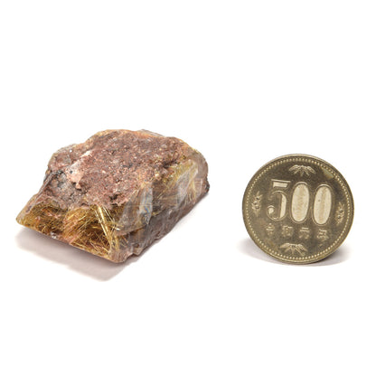 ブラジル産ゴールドルチルクォーツ 原石 44.5x35.7x23.2mm #RM039