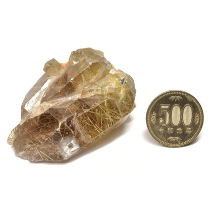 ブラジル産ゴールドルチルクォーツ 原石 63.7x44x37mm #RM041