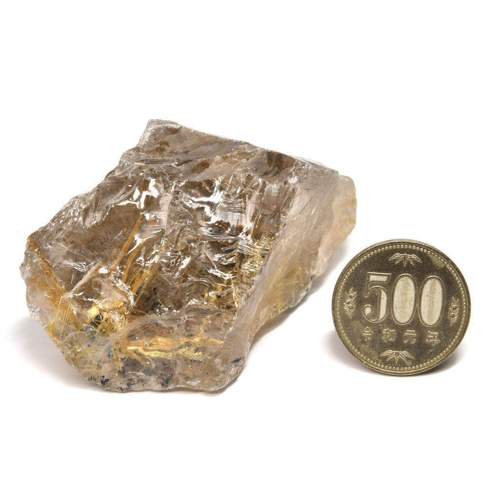 ブラジル産ゴールドルチルクォーツ 原石 75x57.7x37.7mm #RM042