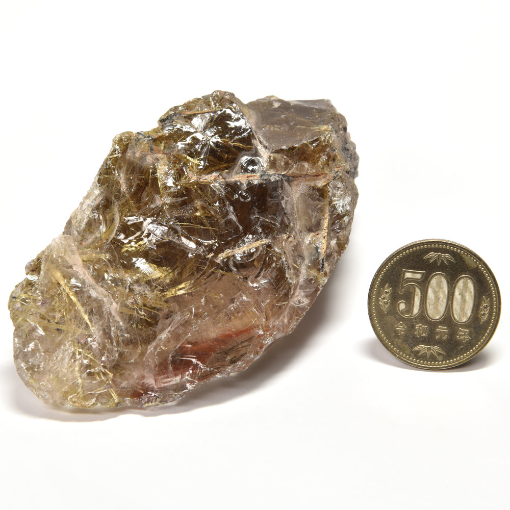 ブラジル産ゴールドルチルクォーツ 原石 96.8x45x41.2mm #RM044