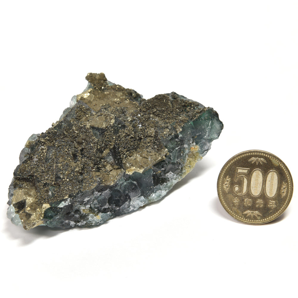 ナイジェリア産パイライトオンフローライト 原石 81x60x35mm #RM047