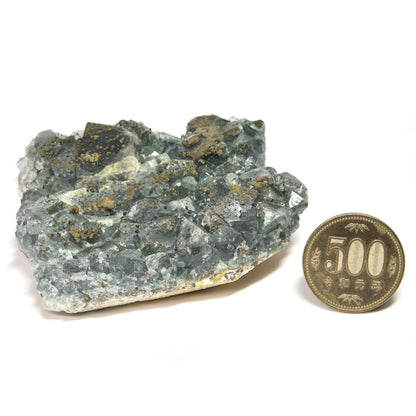 ナイジェリア産パイライトオンフローライト 原石 87x66x25mm #RM049