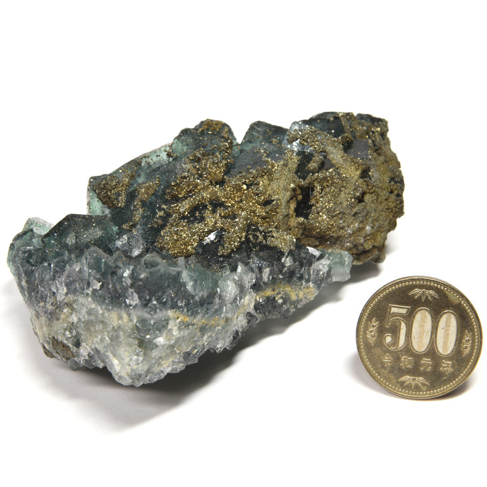 ナイジェリア産パイライトオンフローライト 原石 99x64x41mm #RM050