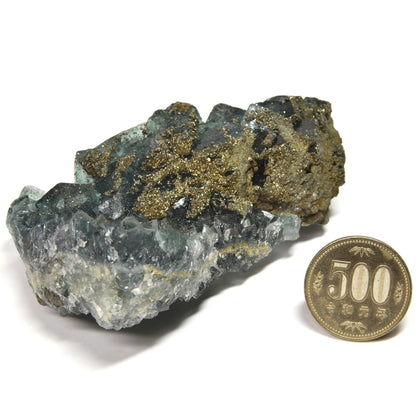 ナイジェリア産パイライトオンフローライト 原石 99x64x41mm #RM050