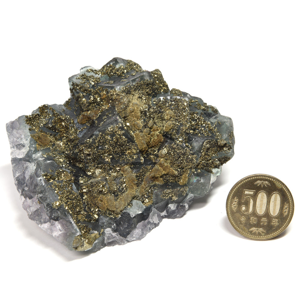 ナイジェリア産パイライトオンフローライト 原石 93x62.5x44mm #RM051