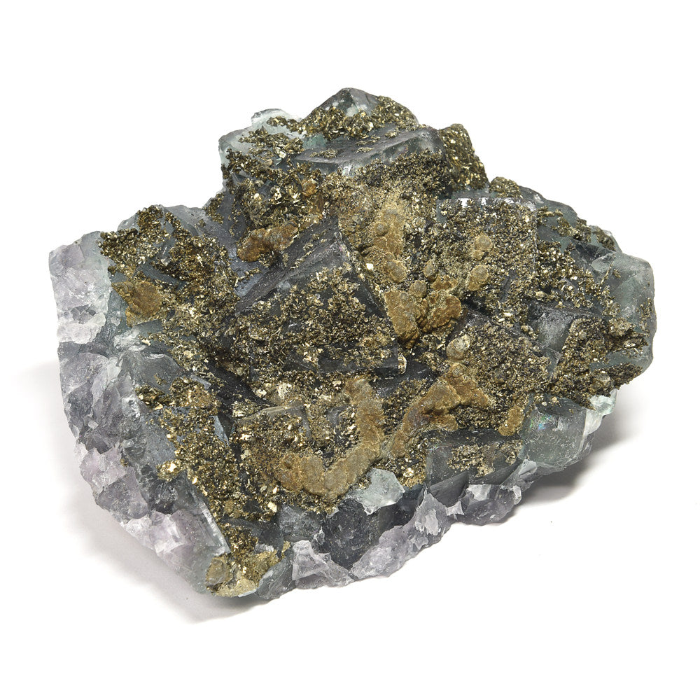 ナイジェリア産パイライトオンフローライト 原石 93x62.5x44mm #RM051