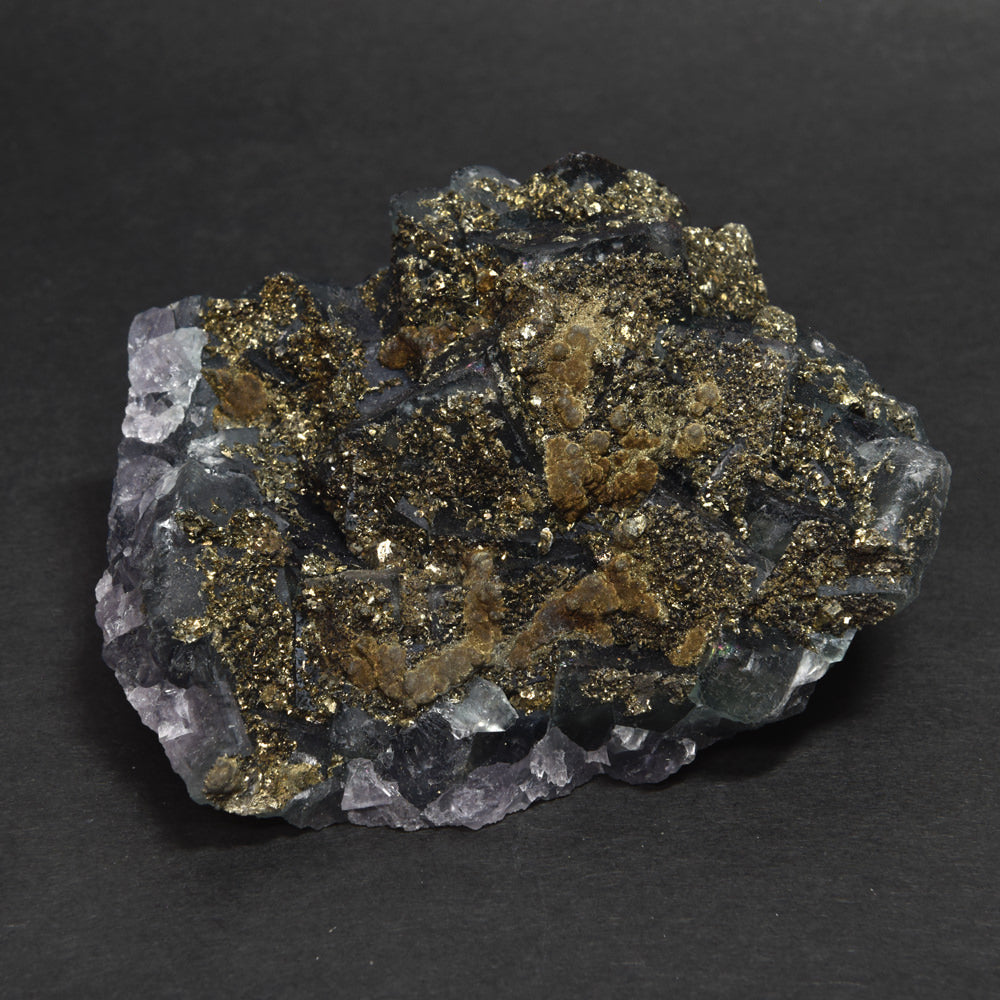 ナイジェリア産パイライトオンフローライト 原石 93x62.5x44mm #RM051