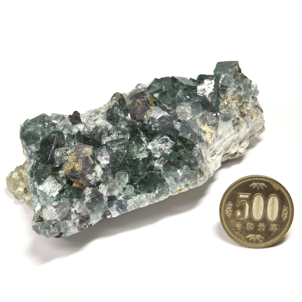 ナイジェリア産パイライトオンフローライト 原石 111x53x37mm #RM052