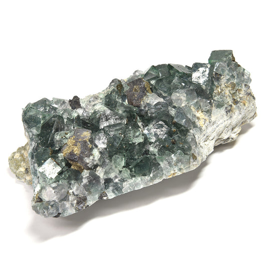 ナイジェリア産パイライトオンフローライト 原石 111x53x37mm #RM052