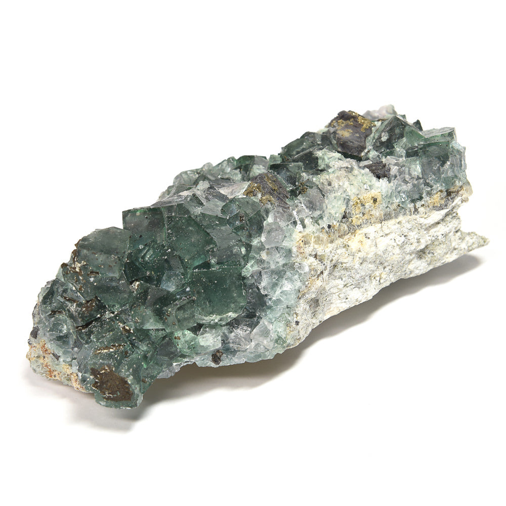 ナイジェリア産パイライトオンフローライト 原石 111x53x37mm #RM052