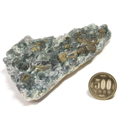 ナイジェリア産パイライトオンフローライト 原石 140x62.5x27mm #RM053