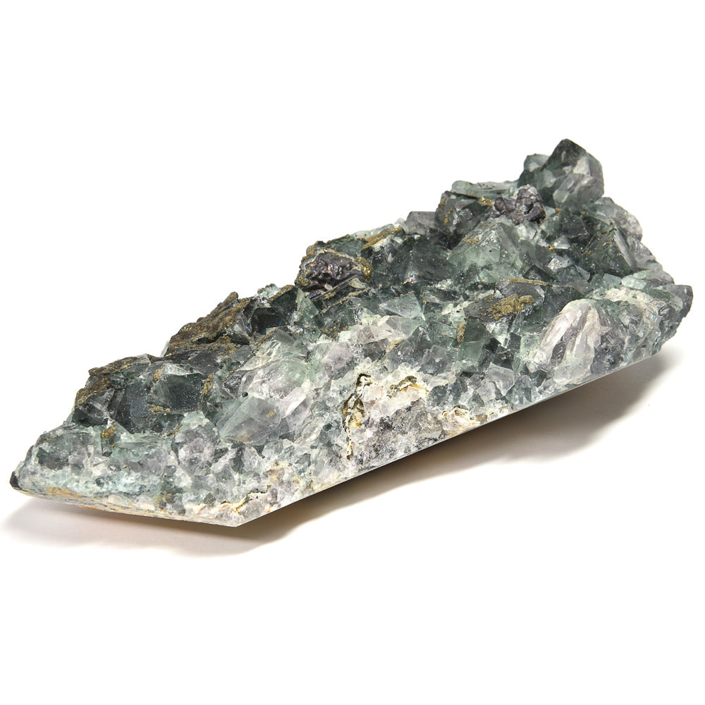 ナイジェリア産パイライトオンフローライト 原石 140x62.5x27mm #RM053