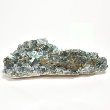 ナイジェリア産パイライトオンフローライト 原石 140x62.5x27mm #RM053