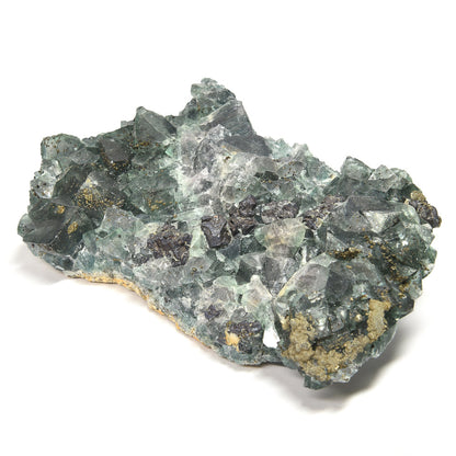 ナイジェリア産パイライトオンフローライト 原石 130x75x46mm #RM054