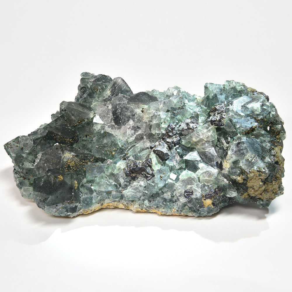 ナイジェリア産パイライトオンフローライト 原石 130x75x46mm #RM054