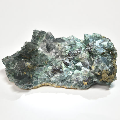 ナイジェリア産パイライトオンフローライト 原石 130x75x46mm #RM054