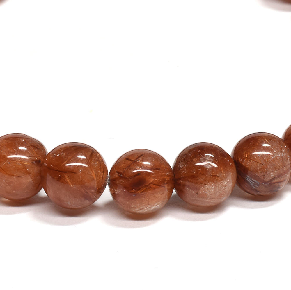 オレンジブラウンルチルクォーツ ブレスレット 7mm #RM093
