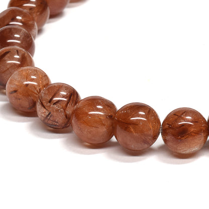 オレンジブラウンルチルクォーツ ブレスレット 7mm #RM093