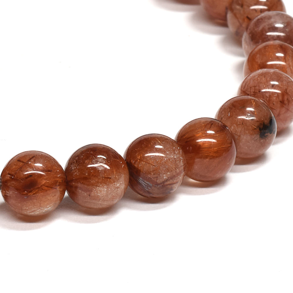 オレンジブラウンルチルクォーツ ブレスレット 7mm #RM093