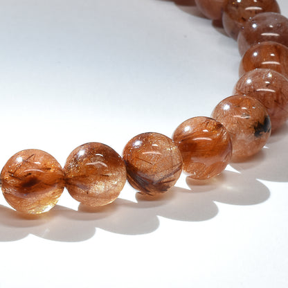 オレンジブラウンルチルクォーツ ブレスレット 7mm #RM093