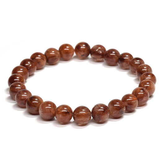 オレンジブラウンルチルクォーツ ブレスレット 7.5mm #RM094