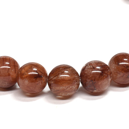 オレンジブラウンルチルクォーツ ブレスレット 7.5mm #RM094