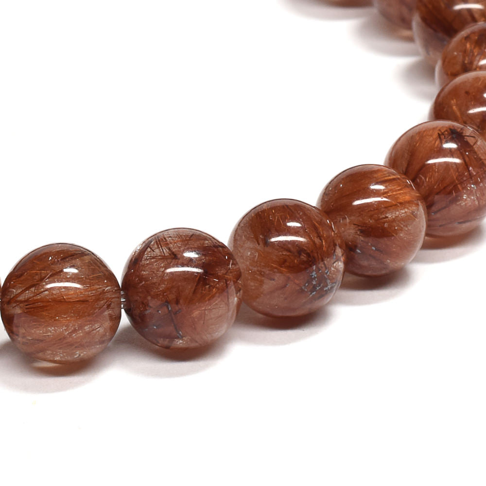 オレンジブラウンルチルクォーツ ブレスレット 7.5mm #RM094