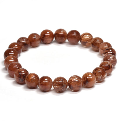 オレンジブラウンルチルクォーツ ブレスレット 8.5-9mm #RM095