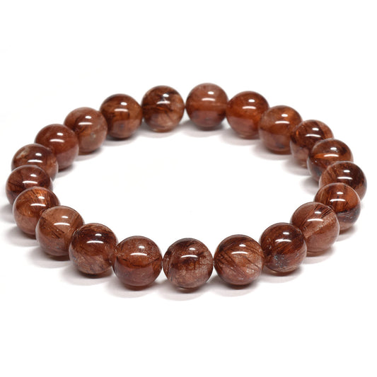 オレンジブラウンルチルクォーツ ブレスレット 9.5mm #RM096