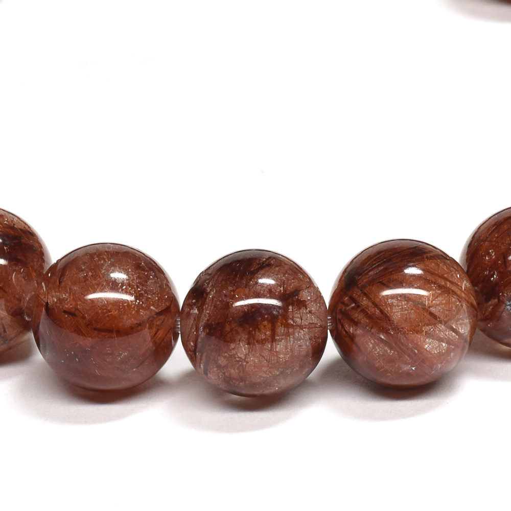 オレンジブラウンルチルクォーツ ブレスレット 9.5mm #RM096