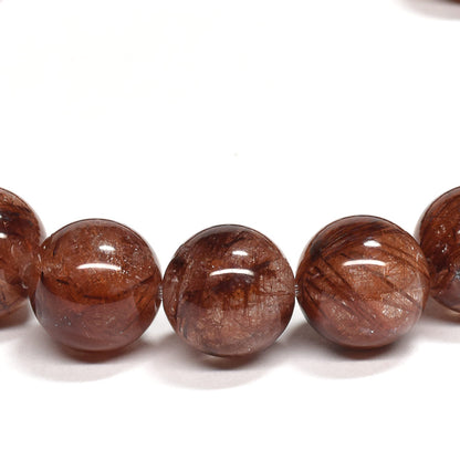 オレンジブラウンルチルクォーツ ブレスレット 9.5mm #RM096