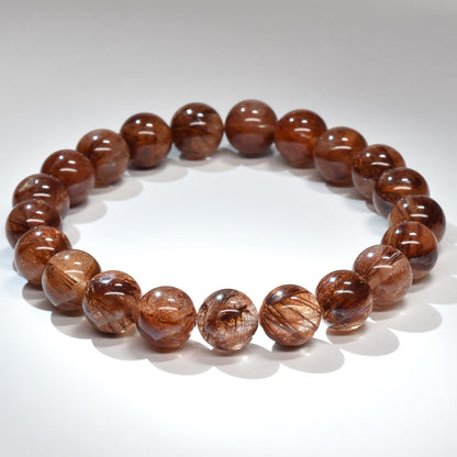 オレンジブラウンルチルクォーツ ブレスレット 9.5mm #RM096