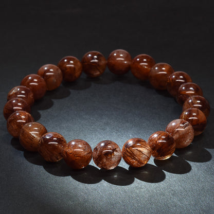 オレンジブラウンルチルクォーツ ブレスレット 9.5mm #RM096