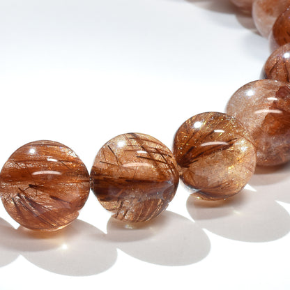 オレンジブラウンルチルクォーツ ブレスレット 10.5mm #RM097