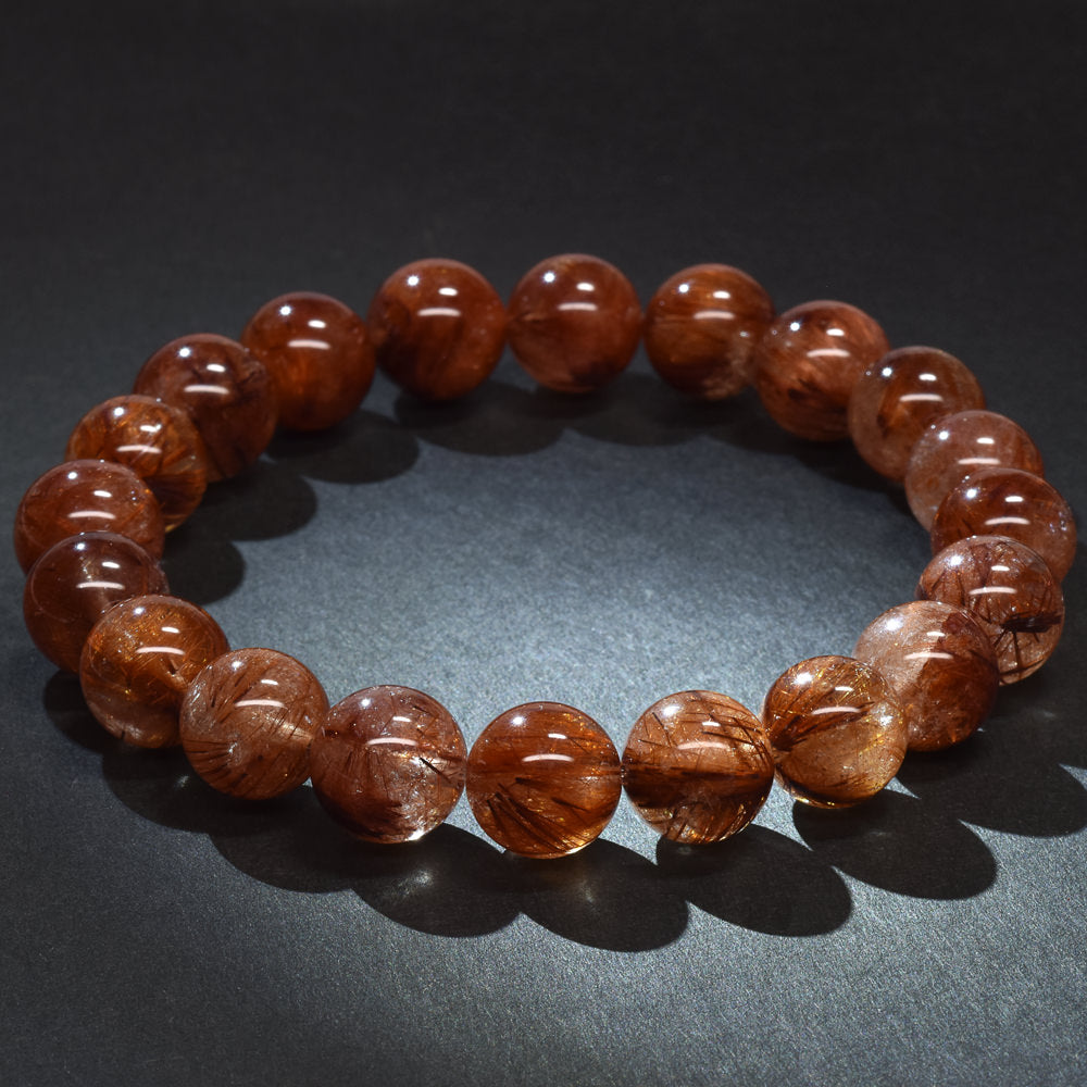 オレンジブラウンルチルクォーツ ブレスレット 10.5mm #RM097