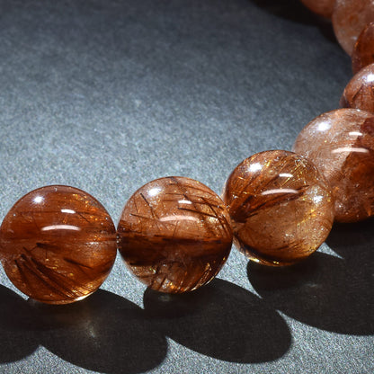 オレンジブラウンルチルクォーツ ブレスレット 10.5mm #RM097