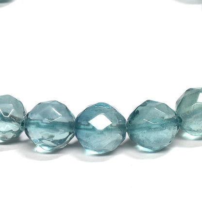 ブルーグリーンフローライト カットカットビーズ ブレスレット 8mm #RM111